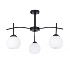 GLOBOSTAR® LUNA 01087 Μοντέρνο Φωτιστικό Οροφής με Ντουί 3 x E27 AC 220-240V IP20 - Λευκό & Μαύρο - Μ45 x Π45 x Υ40cm