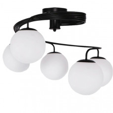GLOBOSTAR® SELINA 01090 Μοντέρνο Φωτιστικό Οροφής με Ντουί 5 x E27 AC 220-240V IP20 - Μαύρο & Λευκό - Μ63 x Π63 x Υ47cm