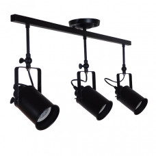GLOBOSTAR® HOLLYWOOD 01155 Vintage Φωτιστικό Οροφής με Ντουί 3 x E27 AC 220-240V IP20 - Μαύρο - Μ13 x Π78 x Υ38cm