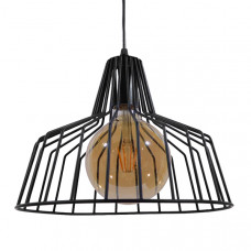 GLOBOSTAR® TERE 01165 Vintage Κρεμαστό Φωτιστικό Οροφής με Ντουί 1 x E27 AC 220-240V IP20 - Μαύρο - Μ30 x Π30 x Υ25cm