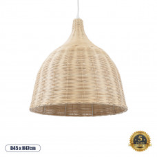 GLOBOSTAR® BAHAMAS 01203 Boho Κρεμαστό Φωτιστικό Οροφής με Ντουί 1 x E27 AC 220-240V IP20 - Μπεζ - Μ45 x Π45 x Υ45cm
