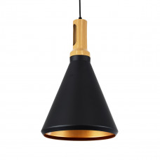 GLOBOSTAR® CALYPSO 01334-C Μοντέρνο Κρεμαστό Φωτιστικό Οροφής με Ντουί 1 x E27 AC 220-240V IP20 - Μαύρο & Μπρούτζινο  - Μ25 x Π25 x Υ40cm