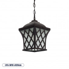 GLOBOSTAR® LINCOLN 01399 Vintage Κρεμαστό Φωτιστικό Οροφής με Ντουί 1 x E27 AC 220-240V IP20 - Καφέ & Διάφανο - Μ19 x Π19 x Υ20cm