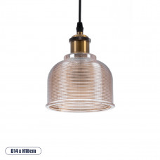 GLOBOSTAR® SEGRETO 01448 Vintage Κρεμαστό Φωτιστικό Οροφής με Ντουί 1 x E27 AC 220-240V IP20 - Μπεζ & Χρυσό - Μ14 x Π14 x Υ18cm