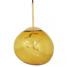 GLOBOSTAR® DIXAR 01462 Μοντέρνο Κρεμαστό Φωτιστικό Οροφής με Ντουί 1 x E27 AC 220-240V IP20 - Χρυσό Φιμέ - Μ28 x Π28 x Υ40cm