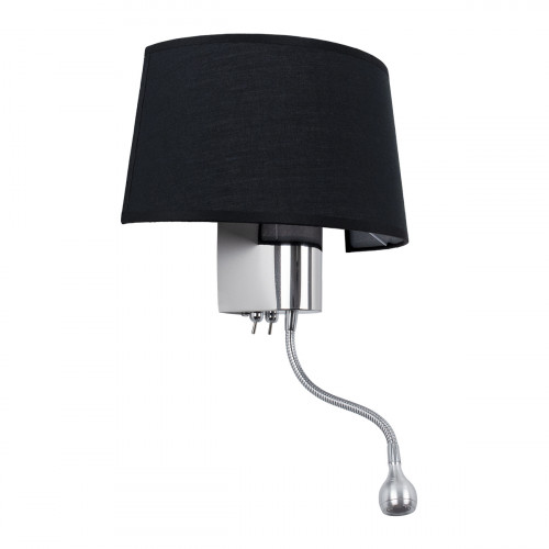 GLOBOSTAR® ELEGANT 01492 Μοντέρνο Φωτιστικό Τοίχου - Απλίκα Ξενοδοχείου Reading Light με Ντουί 1 x E27 LED 3W 360lm 36° AC 220-240V IP20 Θερμό Λευκό 2700K - Bridgelux COB Chip - Χρώμιο & Μαύρο - Μ26 x GLOBOSTAR® ELEGANT 01492 Μοντέρνο Φωτιστικό Τοίχου - Απλίκα Ξενοδοχείου Reading Light με Ντουί 1 x E27 LED 3W 360lm 36° AC 220-240V IP20 Θερμό Λευκό 2700K - Bridgelux COB Chip - Χρώμιο & Μαύρο - Μ26 x