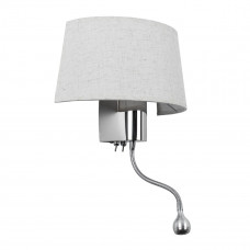 GLOBOSTAR® ELEGANT 01493 Μοντέρνο Φωτιστικό Τοίχου - Απλίκα Ξενοδοχείου Reading Light με Ντουί 1 x E27 LED 3W 360lm 36° AC 220-240V IP20 Θερμό Λευκό 2700K - Bridgelux COB Chip - Ασημί & Λευκό - Μ26 x 
