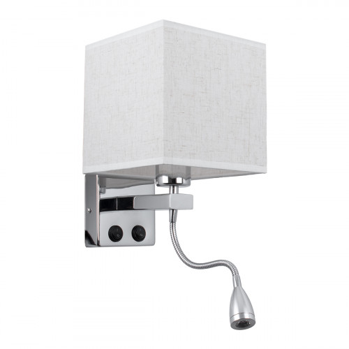 GLOBOSTAR® ELEGANT 01495 Μοντέρνο Φωτιστικό Τοίχου - Απλίκα Ξενοδοχείου Reading Light με Ντουί 1 x E27 LED 3W 360lm 36° AC 220-240V IP20 Θερμό Λευκό 2700K - Bridgelux COB Chip - Χρώμιο & Λευκό - Μ17 x GLOBOSTAR® ELEGANT 01495 Μοντέρνο Φωτιστικό Τοίχου - Απλίκα Ξενοδοχείου Reading Light με Ντουί 1 x E27 LED 3W 360lm 36° AC 220-240V IP20 Θερμό Λευκό 2700K - Bridgelux COB Chip - Χρώμιο & Λευκό - Μ17 x