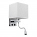 GLOBOSTAR® ELEGANT 01495 Μοντέρνο Φωτιστικό Τοίχου - Απλίκα Ξενοδοχείου Reading Light με Ντουί 1 x E27 LED 3W 360lm 36° AC 220-240V IP20 Θερμό Λευκό 2700K - Bridgelux COB Chip - Χρώμιο & Λευκό - Μ17 x GLOBOSTAR® ELEGANT 01495 Μοντέρνο Φωτιστικό Τοίχου - Απλίκα Ξενοδοχείου Reading Light με Ντουί 1 x E27 LED 3W 360lm 36° AC 220-240V IP20 Θερμό Λευκό 2700K - Bridgelux COB Chip - Χρώμιο & Λευκό - Μ17 x