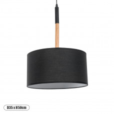GLOBOSTAR® BRONX 01517 Μοντέρνο Κρεμαστό Φωτιστικό Οροφής με Ντουί 1 x E27 AC 220-240V IP20 - Μαύρο & Μπεζ - Μ35 x Π35 x Υ50cm