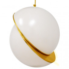 GLOBOSTAR® HUDSON 01555 Μοντέρνο Κρεμαστό Φωτιστικό Οροφής με Ντουί 1 x E27 AC 220-240V IP20 - Λευκό & Χρυσό - Μ30 x Π30 x Υ34cm