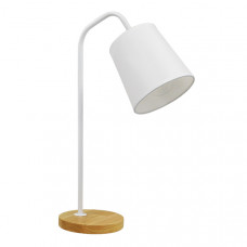GLOBOSTAR® RIBBON 01574 Μοντέρνο Επιτραπέζιο Φωτιστικό Πορτατίφ με Ντουί 1 x E27 AC 220-240V IP20 - Λευκό & Μπεζ - Μ15 x Π30 x Υ49cm