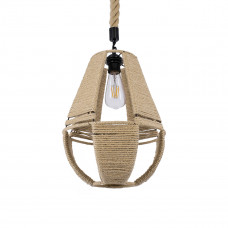 GLOBOSTAR® POLIA 01608 Boho Κρεμαστό Φωτιστικό Οροφής με Ντουί 1 x E27 AC 220-240V IP20 - Μπεζ - Μ30 x Π30 x Y42cm