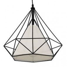 GLOBOSTAR® KAIRI 01618 Μοντέρνο Κρεμαστό Φωτιστικό Οροφής με Ντουί 1 x E27 AC 220-240V IP20 - Μαύρο & Λευκό - Μ38 x Π38 x Υ39cm