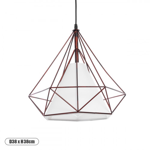 GLOBOSTAR® KAIRI 01623 Μοντέρνο Κρεμαστό Φωτιστικό Οροφής με Ντουί 1 x E27 AC 220-240V IP20 - Χάλκινο & Λευκό - Μ38 x Π38 x Y38cm GLOBOSTAR® KAIRI 01623 Μοντέρνο Κρεμαστό Φωτιστικό Οροφής με Ντουί 1 x E27 AC 220-240V IP20 - Χάλκινο & Λευκό - Μ38 x Π38 x Y38cm