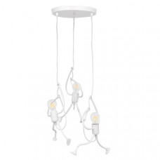 GLOBOSTAR® LITTLE MAN 01654 Μοντέρνο Κρεμαστό Φωτιστικό Οροφής με Ντουί 3 x E27 AC 220-240V IP20 - Λευκό - Μ45 x Π45 x Υ40cm