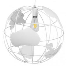 GLOBOSTAR® EARTH 01664 Vintage Κρεμαστό Φωτιστικό Οροφής με Ντουί 1 x E27 AC 220-240V IP20 - Λευκό - Μ40 x Π40 x Y40cm