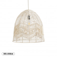 GLOBOSTAR® ALOHA 01751 Boho Κρεμαστό Φωτιστικό Οροφής με Ντουί 1 x E27 AC 220-240V IP20 - Μπεζ - Μ45 x Π45 x Υ48cm