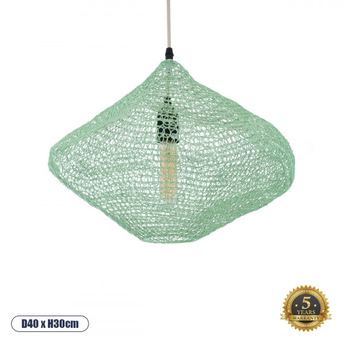 GLOBOSTAR® KENTUCKY 01864 Vintage Κρεμαστό Φωτιστικό Οροφής με Ντουί 1 x E27 AC 220-240V IP20 - Τιρκουάζ - Μ40 x Π40 x Υ30cm GLOBOSTAR® KENTUCKY 01864 Vintage Κρεμαστό Φωτιστικό Οροφής με Ντουί 1 x E27 AC 220-240V IP20 - Τιρκουάζ - Μ40 x Π40 x Υ30cm