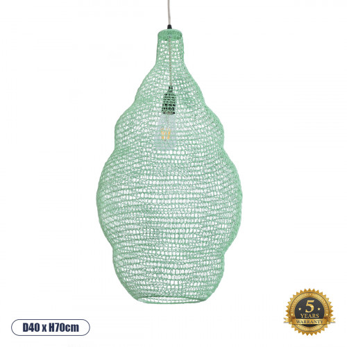 GLOBOSTAR® KENTUCKY 01897 Vintage Κρεμαστό Φωτιστικό Οροφής με Ντουί 1 x E27 AC 220-240V IP20 - Τιρκουάζ - Μ40 x Π40 x Υ70cm GLOBOSTAR® KENTUCKY 01897 Vintage Κρεμαστό Φωτιστικό Οροφής με Ντουί 1 x E27 AC 220-240V IP20 - Τιρκουάζ - Μ40 x Π40 x Υ70cm
