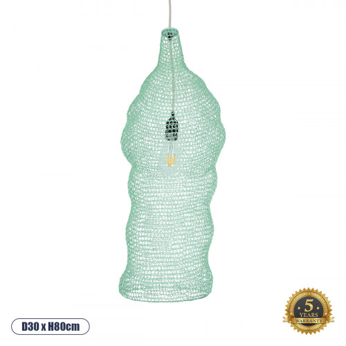 GLOBOSTAR® KENTUCKY 01906 Vintage Κρεμαστό Φωτιστικό Οροφής με Ντουί 1 x E27 AC 220-240V IP20 - Τιρκουάζ - Μ30 x Π30 x Y80cm GLOBOSTAR® KENTUCKY 01906 Vintage Κρεμαστό Φωτιστικό Οροφής με Ντουί 1 x E27 AC 220-240V IP20 - Τιρκουάζ - Μ30 x Π30 x Y80cm