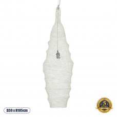 GLOBOSTAR® KENTUCKY 01907 Vintage Κρεμαστό Φωτιστικό Οροφής με Ντουί 1 x E27 AC 220-240V IP20 - Λευκό - Μ30 x Π30 x Y105cm
