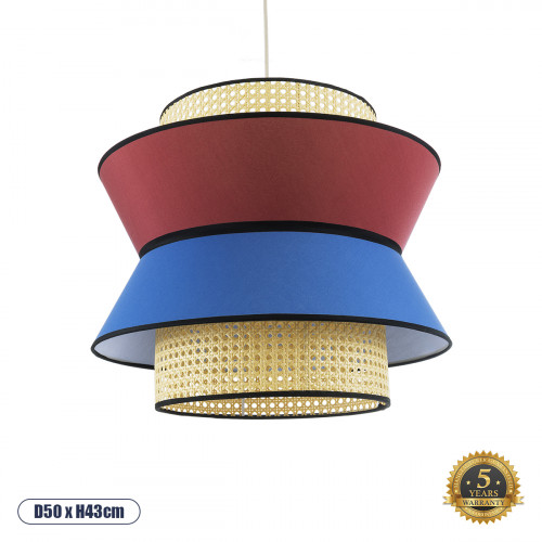 GLOBOSTAR® SAIGE 01919 Boho Κρεμαστό Φωτιστικό Οροφής με Ντουί 1 x E27 AC 220-240V IP20 - Πολύχρωμο - Μ50 x Π50 x Υ43cm GLOBOSTAR® SAIGE 01919 Boho Κρεμαστό Φωτιστικό Οροφής με Ντουί 1 x E27 AC 220-240V IP20 - Πολύχρωμο - Μ50 x Π50 x Υ43cm