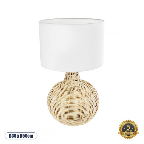 GLOBOSTAR® HASUMI 01959 Boho Επιτραπέζιο Φωτιστικό Πορτατίφ με Ντουί 1 x E27 AC 220-240V IP20 - Μπεζ & Λευκό - Μ30 x Π30 x Υ50cm GLOBOSTAR® HASUMI 01959 Boho Επιτραπέζιο Φωτιστικό Πορτατίφ με Ντουί 1 x E27 AC 220-240V IP20 - Μπεζ & Λευκό - Μ30 x Π30 x Υ50cm