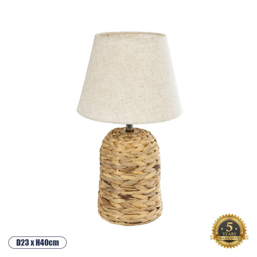 GLOBOSTAR® HOLOKAI 01960 Boho Επιτραπέζιο Φωτιστικό Πορτατίφ με Ντουί 1 x E27 AC 220-240V IP20 - Μπεζ & Λευκό - Μ23 x Π23 x Υ40cm GLOBOSTAR® HOLOKAI 01960 Boho Επιτραπέζιο Φωτιστικό Πορτατίφ με Ντουί 1 x E27 AC 220-240V IP20 - Μπεζ & Λευκό - Μ23 x Π23 x Υ40cm