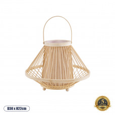 GLOBOSTAR® CATHY 02006 Boho Επιτραπέζιο Φωτιστικό Πορτατίφ με Ντουί 1 x E27 AC 220-240V IP20 - Μπεζ - Μ30 x Π30 x Υ22cm