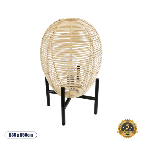 GLOBOSTAR® NERINA 02014 Boho Επιτραπέζιο Φωτιστικό Πορτατίφ με Ντουί 1 x E27 AC 220-240V IP20 - Μπεζ & Μαύρο - Μ30 x Π30 x Υ50cm GLOBOSTAR® NERINA 02014 Boho Επιτραπέζιο Φωτιστικό Πορτατίφ με Ντουί 1 x E27 AC 220-240V IP20 - Μπεζ & Μαύρο - Μ30 x Π30 x Υ50cm