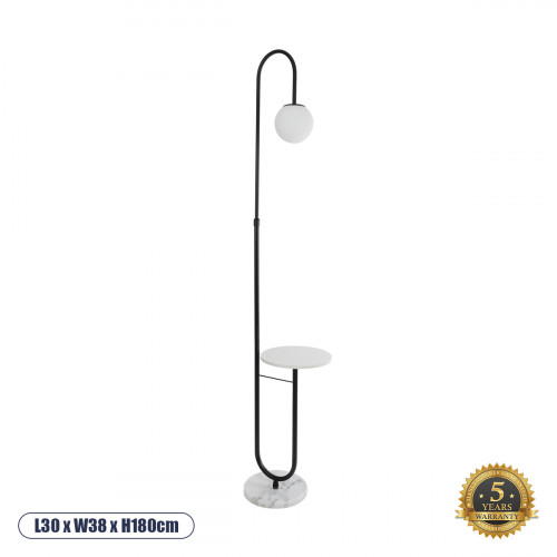 GLOBOSTAR® CORDELIA 02026 Μοντέρνο Επιδαπέδιο Φωτιστικό με Ντουί 1 x E27 AC 220-240V IP20 - Μαύρο & Λευκό - Μ30 x Π38 x Υ180cm GLOBOSTAR® CORDELIA 02026 Μοντέρνο Επιδαπέδιο Φωτιστικό με Ντουί 1 x E27 AC 220-240V IP20 - Μαύρο & Λευκό - Μ30 x Π38 x Υ180cm