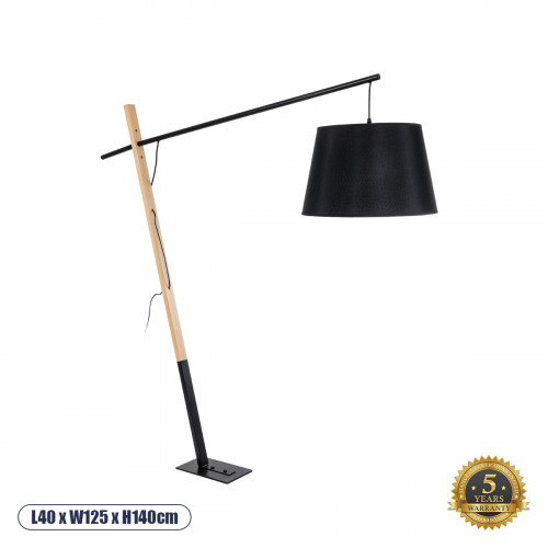 GLOBOSTAR® KELSIE 02029 Μοντέρνο Επιδαπέδιο Φωτιστικό με Ντουί 1 x E27 AC 220-240V IP20 - Μαύρο & Μπεζ - Μ40 x Π125 x Υ140cm GLOBOSTAR® KELSIE 02029 Μοντέρνο Επιδαπέδιο Φωτιστικό με Ντουί 1 x E27 AC 220-240V IP20 - Μαύρο & Μπεζ - Μ40 x Π125 x Υ140cm