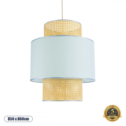 GLOBOSTAR® SAIGE 02045 Boho Κρεμαστό Φωτιστικό Οροφής με Ντουί 1 x E27 AC 220-240V IP20 - Γαλάζιο & Μπεζ - Μ50 x Π50 x Υ60cm GLOBOSTAR® SAIGE 02045 Boho Κρεμαστό Φωτιστικό Οροφής με Ντουί 1 x E27 AC 220-240V IP20 - Γαλάζιο & Μπεζ - Μ50 x Π50 x Υ60cm