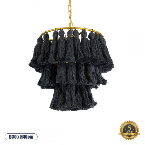 GLOBOSTAR® MISSOULA 02087 Boho Κρεμαστό Φωτιστικό Οροφής με Ντουί 1 x E27 AC 220-240V IP20 - Μαύρο & Χρυσό - Μ30 x Π30 x Υ40cm GLOBOSTAR® MISSOULA 02087 Boho Κρεμαστό Φωτιστικό Οροφής με Ντουί 1 x E27 AC 220-240V IP20 - Μαύρο & Χρυσό - Μ30 x Π30 x Υ40cm