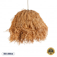 GLOBOSTAR® GUADELOUPE 02154 Boho Κρεμαστό Φωτιστικό Οροφής με Ντουί 1 x E27 AC 220-240V IP20 - Μπεζ - Μ50 x Π50 x Υ40cm