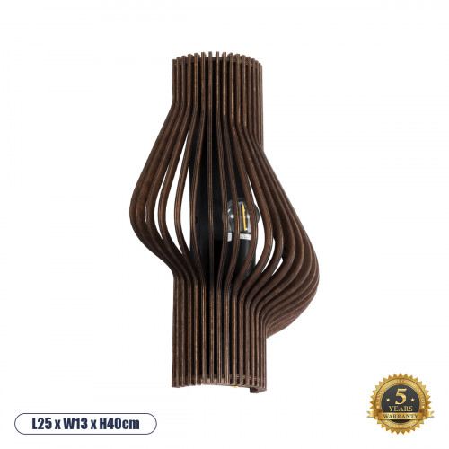 GLOBOSTAR® MIHIRO 02175 Boho Φωτιστικό Τοίχου - Απλίκα με Ντουί 1 x E27 AC 220-240V IP20 - Καφέ - Μ25 x Π13 x Υ40cm GLOBOSTAR® MIHIRO 02175 Boho Φωτιστικό Τοίχου - Απλίκα με Ντουί 1 x E27 AC 220-240V IP20 - Καφέ - Μ25 x Π13 x Υ40cm