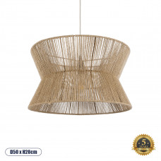 GLOBOSTAR® BISBEE 02204 Boho Κρεμαστό Φωτιστικό Οροφής με Ντουί 1 x E27 AC 220-240V IP20 - Μπεζ - Μ50 x Π50 x Υ28cm