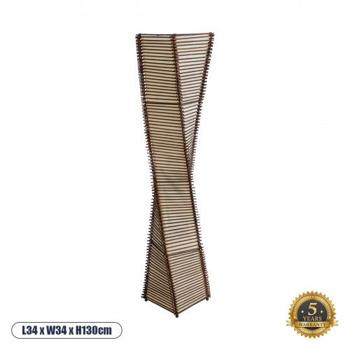 GLOBOSTAR® PALMA 02273 Boho Επιδαπέδιο Φωτιστικό με Ντουί 2 x E27 AC 220-240V IP20 - Καφέ & Μπεζ - Μ34 x Π34 x Υ130cm GLOBOSTAR® PALMA 02273 Boho Επιδαπέδιο Φωτιστικό με Ντουί 2 x E27 AC 220-240V IP20 - Καφέ & Μπεζ - Μ34 x Π34 x Υ130cm