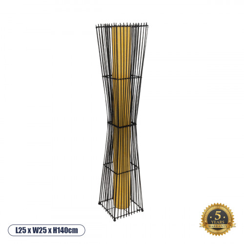 GLOBOSTAR® PALMA 02274 Boho Επιδαπέδιο Φωτιστικό με Ντουί 2 x E27 AC 220-240V IP20 - Μαύρο & Μπεζ - Μ25 x Π25 x Υ140cm GLOBOSTAR® PALMA 02274 Boho Επιδαπέδιο Φωτιστικό με Ντουί 2 x E27 AC 220-240V IP20 - Μαύρο & Μπεζ - Μ25 x Π25 x Υ140cm