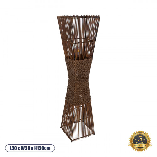 GLOBOSTAR® PALMA 02275 Boho Επιδαπέδιο Φωτιστικό με Ντουί 2 x E27 AC 220-240V IP20 - Καφέ - Μ30 x Π30 x Υ130cm GLOBOSTAR® PALMA 02275 Boho Επιδαπέδιο Φωτιστικό με Ντουί 2 x E27 AC 220-240V IP20 - Καφέ - Μ30 x Π30 x Υ130cm