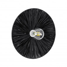 GLOBOSTAR® COLOMBO 02279 Boho Φωτιστικό Τοίχου - Απλίκα με Ντουί 1 x E27 AC 220-240V IP20 - Μαύρο - Μ40 x Π40 x Υ9cm