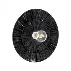 GLOBOSTAR® COLOMBO 02280 Boho Φωτιστικό Τοίχου - Απλίκα με Ντουί 1 x E27 AC 220-240V IP20 - Μαύρο - Μ40 x Π40 x Υ9cm