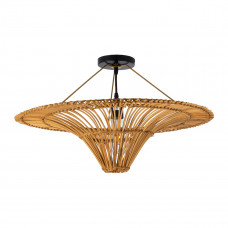 GLOBOSTAR® PALERMO 02308 Boho Φωτιστικό Οροφής με Ντουί 1 x E27 AC 220-240V IP20 - Καφέ - Μ60 x Π60 x Υ36cm