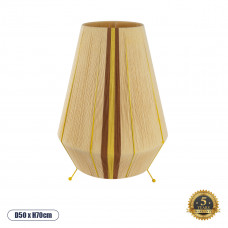 GLOBOSTAR® SALERNO 02331 Boho Επιδαπέδιο Φωτιστικό με Ντουί 1 x E27 AC 220-240V IP20 - Μπεζ & Καφε - Μ50 x Π50 x Υ70cm