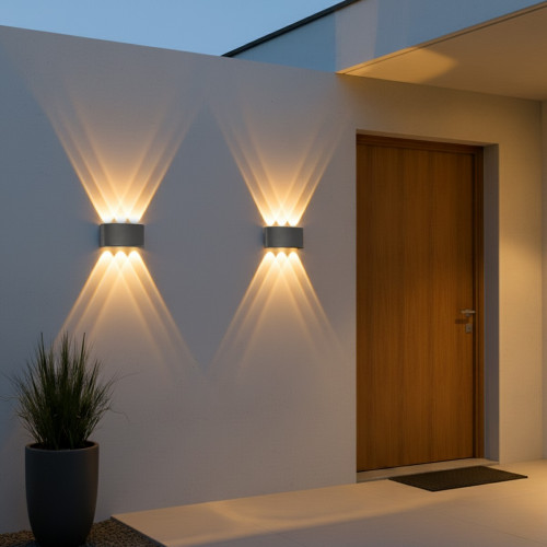 kelvo® SIXOAD KLV-101-0007 Φωτιστικό Τοίχου / Απλίκα LED 18W 1800lm 30° AC 220-240V Αδιάβροχο IP65 Θερμό Λευκό 2700K - CREE XPE Chip & TÜV SÜD Driver - Γκρι Ανθρακί Ματ - Μ17 x Π4 x Υ8cm - 5 Χρόνια Εγ