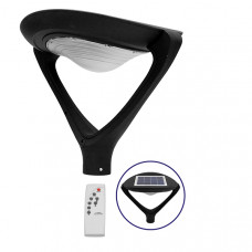 GLOBOSTAR® SQUARE 12117 Φωτιστικό Στύλου/Κολώνας Πλατείας/Πάρκου με Ασύρματο Χειριστήριο LED 25W 2500lm 120° Ενσωματωμένο Φωτοβολταϊκό Panel 5V 12W & Επαναφορτιζόμενη Μπαταρία Li-ion 3.2V 24000mAh με 