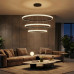 kelvo® DIAMOND KLV-101-0239 Κρεμαστό Φωτιστικό Οροφής LED 120W 12000lm 180° AC 220-240V IP20 Ρυθμιζόμενο Λευκό CCT με Χειριστήριο από 2700K έως 6000K Dimmable - Lumileds SMD Chip - Μαύρο Ματ - Μ80 x Π