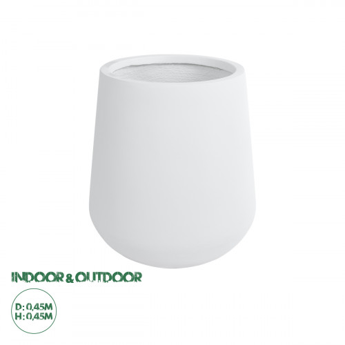 GloboStar® Artificial Garden MISSOURI 20692 Διακοσμητικό Πολυεστερικό Τσιμεντένιο Κασπώ Γλάστρα - Flower Pot Λευκό Φ45 x Υ45cm GloboStar® Artificial Garden MISSOURI 20692 Διακοσμητικό Πολυεστερικό Τσιμεντένιο Κασπώ Γλάστρα - Flower Pot Λευκό Φ45 x Υ45cm