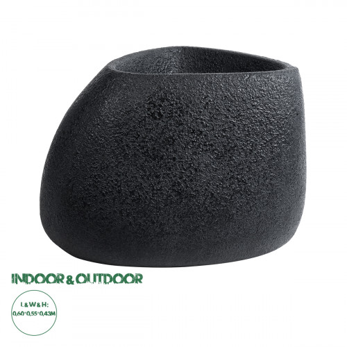GloboStar® Artificial Garden CHLOE 20708 Επιδαπέδιο Πολυεστερικό Τσιμεντένιο Κασπώ Γλάστρα - Flower Pot Μαύρο Μ60 x Π55 x Υ43cm GloboStar® Artificial Garden CHLOE 20708 Επιδαπέδιο Πολυεστερικό Τσιμεντένιο Κασπώ Γλάστρα - Flower Pot Μαύρο Μ60 x Π55 x Υ43cm